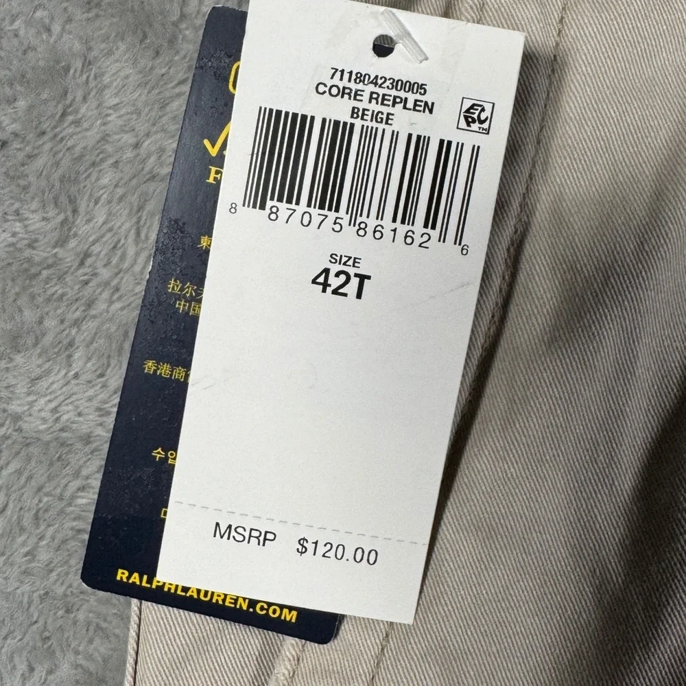 Polo Ralph Lauren Cargo Shorts Mens 42T (Act 44) Tall Beige Cotton $120